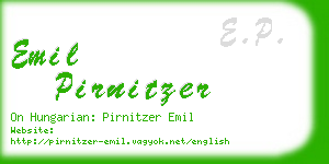 emil pirnitzer business card